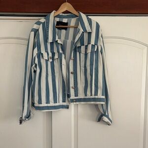 Forever 21 Striped Denim Jacket